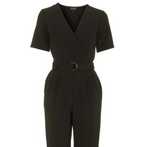 Topshop wrap judo black jumpsuit